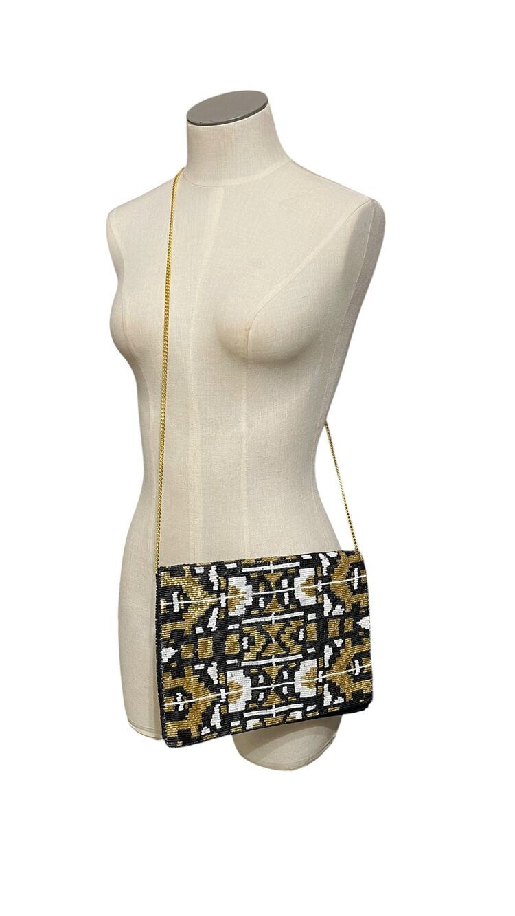 Beaded Glam Party Evening Aztec Tribal Chain Shoulder Bag Studio S Designs